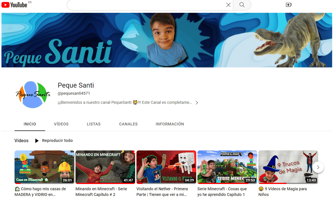 Canal Youtube Pequesanti canal para niños Canal Youtube Pequesanti canal para niños
